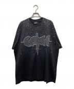 THE BOY HAS NO PATIENCEザボーイハズノーパティエンス）の古着「ラインストーンTシャツ」｜ブラック