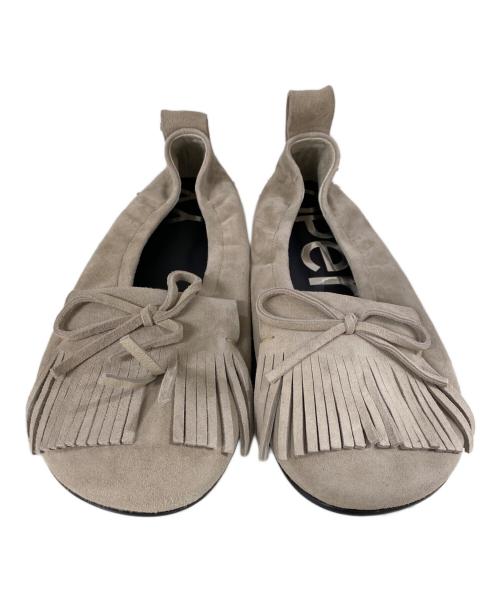 OPEN YY（オープンワイワイ）OPEN YY (オープンワイワイ) 25SS BUN SUEDE FRING FLAT スエード タッセルバレエシューズ ベージュ サイズ:37.5 未使用品の古着・服飾アイテム