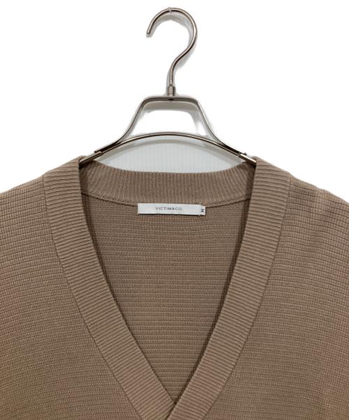 VICTIM（ヴィクティム）VICTIM (ヴィクティム) BIG WAFFLE CARDIGAN / ビッグシルエットワッフルニットカーディガン ベージュ サイズ:Mの古着・服飾アイテム