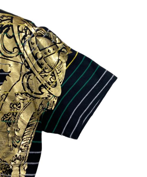 Vivienne Westwood man（ヴィヴィアン ウェストウッド マン）Vivienne Westwood man (ヴィヴィアン ウェストウッド マン) 額装ストライプＴシャツ ブラック サイズ:46の古着・服飾アイテム