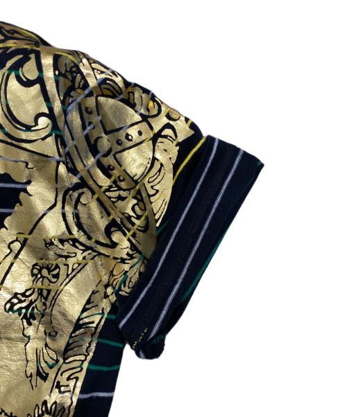 Vivienne Westwood man（ヴィヴィアン ウェストウッド マン）Vivienne Westwood man (ヴィヴィアン ウェストウッド マン) 額装ストライプＴシャツ ブラック サイズ:46の古着・服飾アイテム