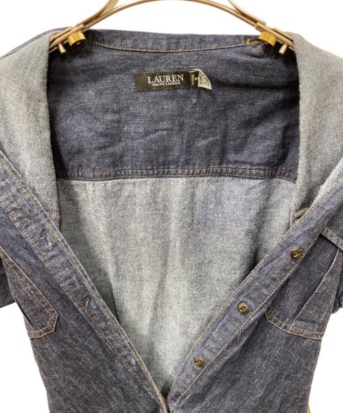 LAUREN RALPH LAUREN（ローレンラルフローレン）LAUREN RALPH LAUREN (ローレンラルフローレン) デニムティアードワンピース インディゴの古着・服飾アイテム