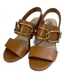 TOD'S（トッズ）の古着「レザー アンクルストラップサンダル」｜ブラウン