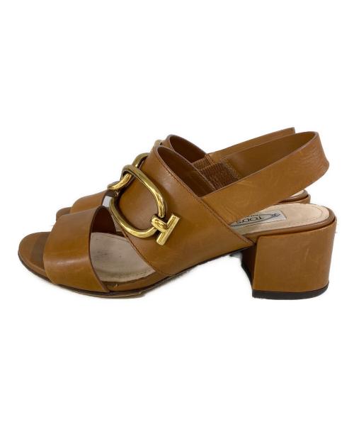 TOD'S（トッズ）TOD'S (トッズ) レザー アンクルストラップサンダル ブラウン サイズ:SIZE 36の古着・服飾アイテム