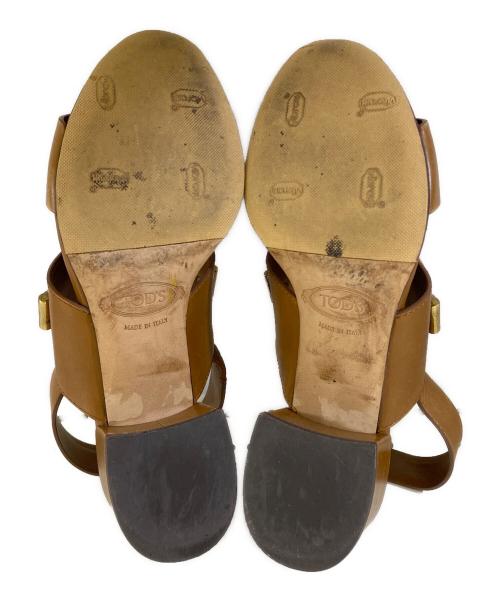 TOD'S（トッズ）TOD'S (トッズ) レザー アンクルストラップサンダル ブラウン サイズ:SIZE 36の古着・服飾アイテム