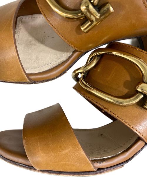 TOD'S（トッズ）TOD'S (トッズ) レザー アンクルストラップサンダル ブラウン サイズ:SIZE 36の古着・服飾アイテム