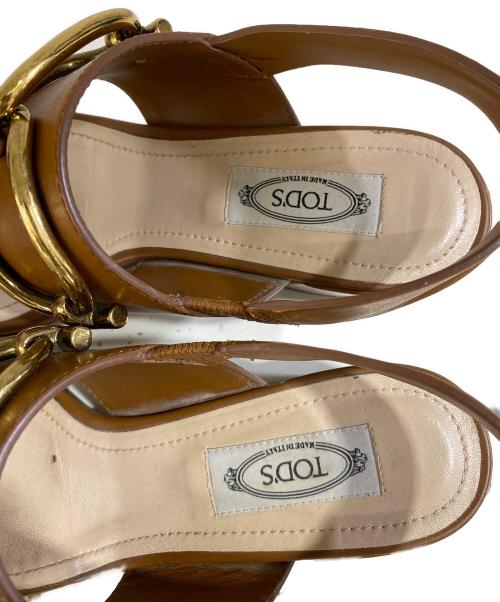 TOD'S（トッズ）TOD'S (トッズ) レザー アンクルストラップサンダル ブラウン サイズ:SIZE 36の古着・服飾アイテム