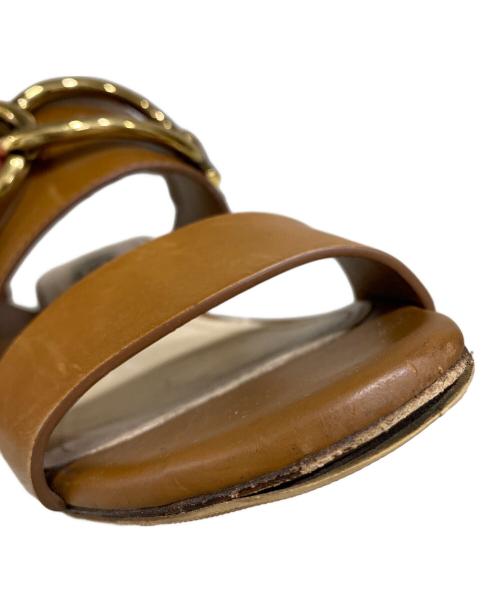 TOD'S（トッズ）TOD'S (トッズ) レザー アンクルストラップサンダル ブラウン サイズ:SIZE 36の古着・服飾アイテム