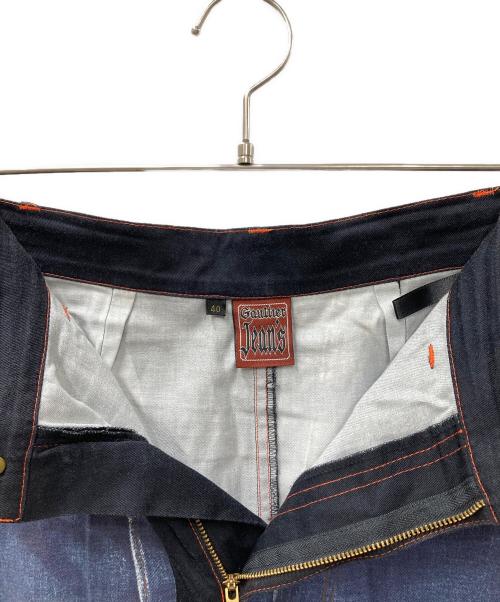 GAULTIER JEANS（ゴルチエジーンズ）GAULTIER jeans (ゴルチエジーンズ) 転写ロングスカート ブルー サイズ:64の古着・服飾アイテム