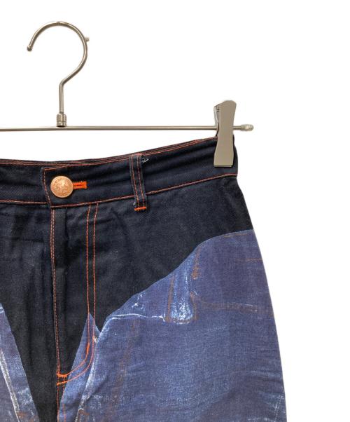 GAULTIER JEANS（ゴルチエジーンズ）GAULTIER jeans (ゴルチエジーンズ) 転写ロングスカート ブルー サイズ:64の古着・服飾アイテム