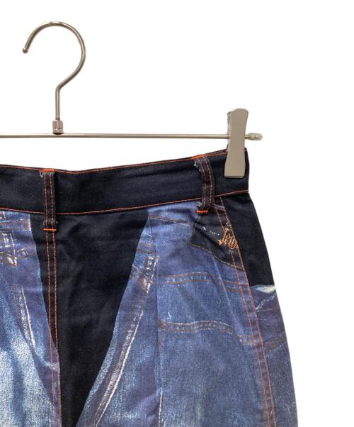 GAULTIER JEANS（ゴルチエジーンズ）GAULTIER jeans (ゴルチエジーンズ) 転写ロングスカート ブルー サイズ:64の古着・服飾アイテム