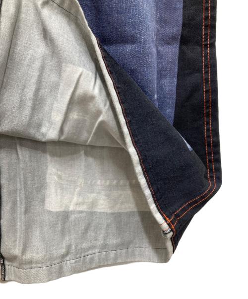 GAULTIER JEANS（ゴルチエジーンズ）GAULTIER jeans (ゴルチエジーンズ) 転写ロングスカート ブルー サイズ:64の古着・服飾アイテム