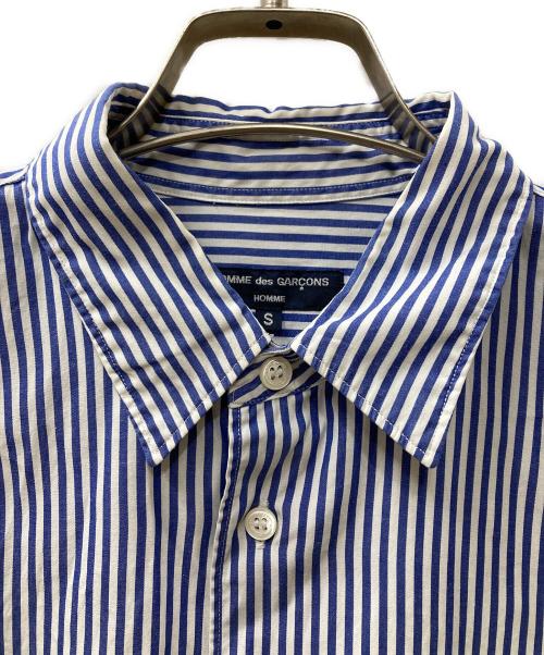 COMME des GARCONS HOMME（コムデギャルソン オム）COMME des GARCONS HOMME (コムデギャルソン オム) ストライプシャツ ホワイト×ブルー サイズ:Ｓの古着・服飾アイテム