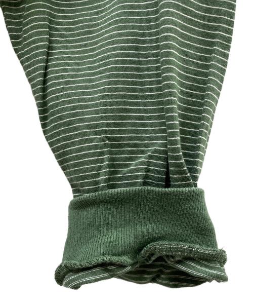 The Ennoy Professional（ザ エンノイ プロフェッショナル）THE ENNOY PROFESSIONAL (ザ エンノイ プロフェッショナル) ロゴ刺繍 ボーダー クルーネック グリーン サイズ:SIZE Mの古着・服飾アイテム