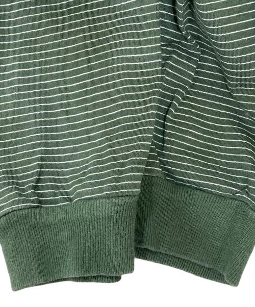 The Ennoy Professional（ザ エンノイ プロフェッショナル）THE ENNOY PROFESSIONAL (ザ エンノイ プロフェッショナル) ロゴ刺繍 ボーダー クルーネック グリーン サイズ:SIZE Mの古着・服飾アイテム