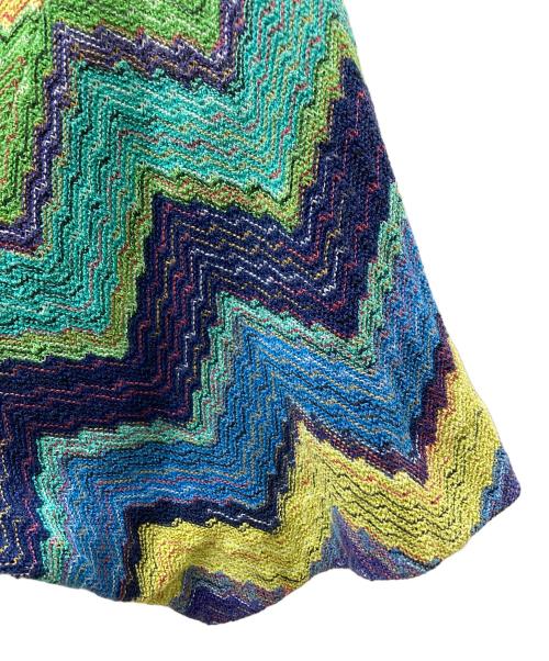 missoni（ミッソーニ）missoni (ミッソーニ) ジグザグ柄 ニットポロシャツ パープル サイズ:61の古着・服飾アイテム