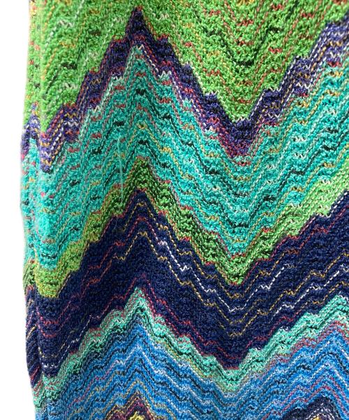 missoni（ミッソーニ）missoni (ミッソーニ) ジグザグ柄 ニットポロシャツ パープル サイズ:61の古着・服飾アイテム