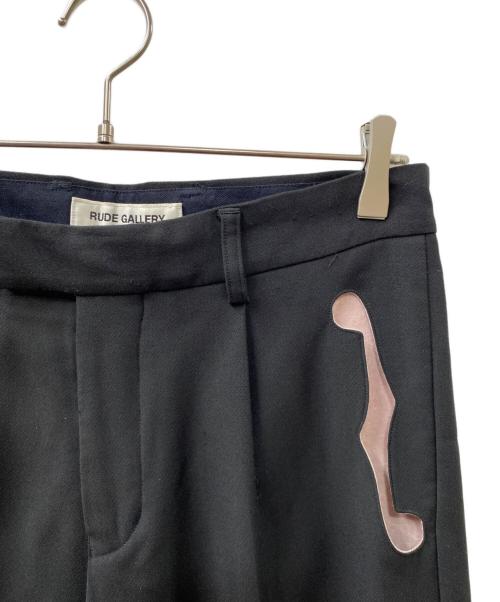 RUDE GALLERY（ルードギャラリー）RUDE GALLERY (ルードギャラリー) SUNDINISTA EXPERIENCE (サンディニスタエクスペリエンス) F HOLE TUCK TROUSERS ブラック サイズ:3の古着・服飾アイテム