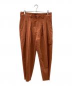 doubletダブレット）の古着「ウールタックパンツ」｜オレンジ