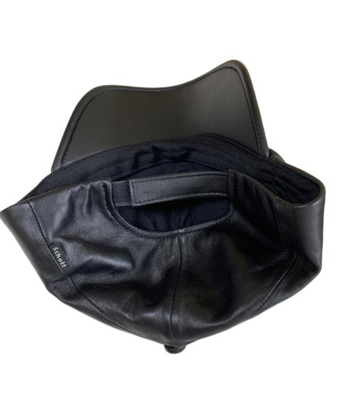 Schott（ショット）shott (ショット) LEATHER B.B CAP ブラック サイズ:FREEの古着・服飾アイテム