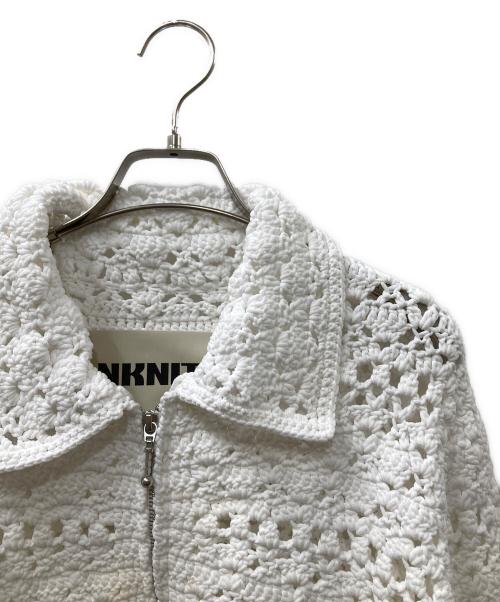 NKNIT（ンニット）NKNIT (ンニット) crochet KNIT zip cardigan ホワイト サイズ:SIZE①の古着・服飾アイテム