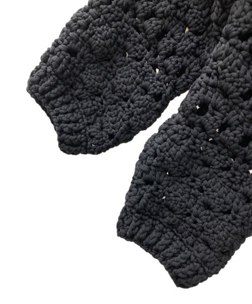 NKNIT（ンニット）NKNIT (ンニット) crochet KNIT zip cardigan/クロケットニットジップカーディガン ブラック サイズ:1の古着・服飾アイテム