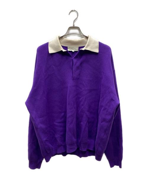 STUDIO NICHOLSON（スタジオ ニコルソン）STUDIO NICHOLSON (スタジオ ニコルソン) 12GG KNIT RUGBY J - FIELD パープル サイズ:Mの古着・服飾アイテム