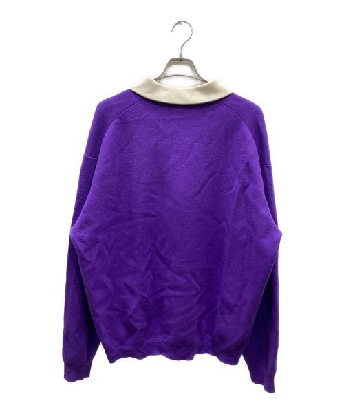 STUDIO NICHOLSON（スタジオ ニコルソン）STUDIO NICHOLSON (スタジオ ニコルソン) 12GG KNIT RUGBY J - FIELD パープル サイズ:Mの古着・服飾アイテム