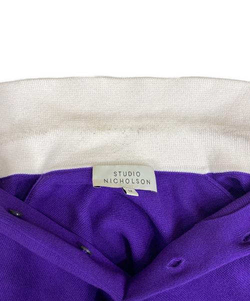 STUDIO NICHOLSON（スタジオ ニコルソン）STUDIO NICHOLSON (スタジオ ニコルソン) 12GG KNIT RUGBY J - FIELD パープル サイズ:Mの古着・服飾アイテム