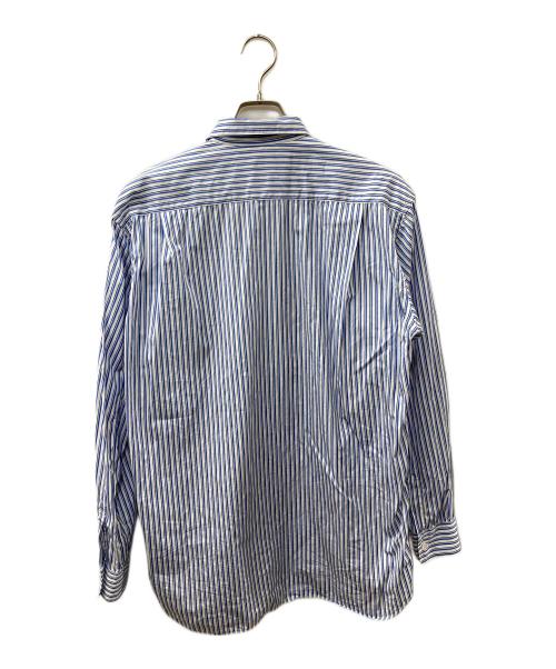 COMME des GARCONS SHIRT（コムデギャルソンシャツ）COMME des GARCONS SHIRT (コムデギャルソンシャツ) ストライプパッチワークシャツ ブルー サイズ:Lの古着・服飾アイテム