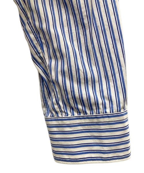 COMME des GARCONS SHIRT（コムデギャルソンシャツ）COMME des GARCONS SHIRT (コムデギャルソンシャツ) ストライプパッチワークシャツ ブルー サイズ:Lの古着・服飾アイテム