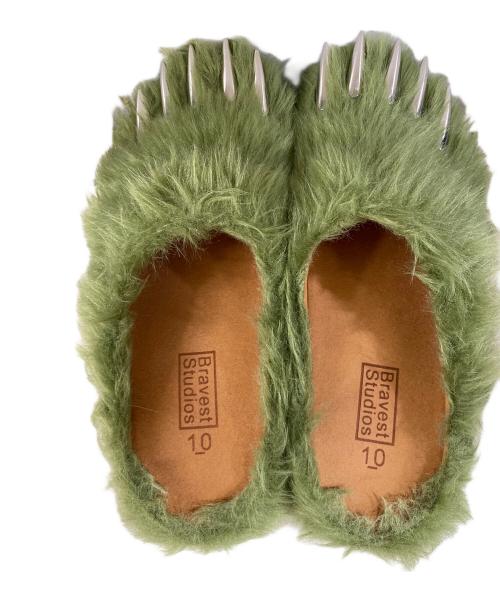 Bravest Studios（ブレイベストスタジオ）Bravest Studios (ブレイベストスタジオ) GREEN BEAR CLAW MULES グリーン サイズ:SIZE10の古着・服飾アイテム