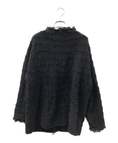 Whim Gazette（ウィムガゼット）Whim Gazette (ウィムガゼット) ツイードニットジャケット ブラック サイズ:FREEの古着・服飾アイテム