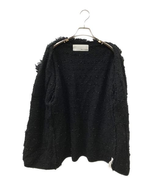 Whim Gazette（ウィムガゼット）Whim Gazette (ウィムガゼット) ツイードニットジャケット ブラック サイズ:FREEの古着・服飾アイテム