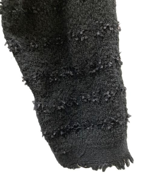Whim Gazette（ウィムガゼット）Whim Gazette (ウィムガゼット) ツイードニットジャケット ブラック サイズ:FREEの古着・服飾アイテム
