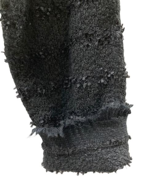 Whim Gazette（ウィムガゼット）Whim Gazette (ウィムガゼット) ツイードニットジャケット ブラック サイズ:FREEの古着・服飾アイテム