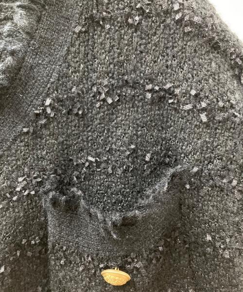 Whim Gazette（ウィムガゼット）Whim Gazette (ウィムガゼット) ツイードニットジャケット ブラック サイズ:FREEの古着・服飾アイテム