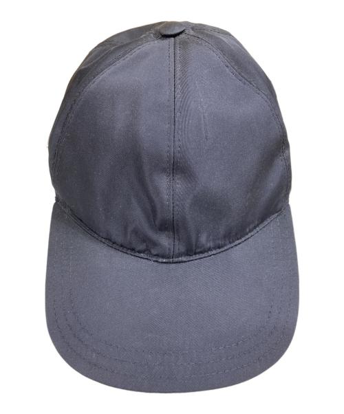 PRADA（プラダ）PRADA (プラダ) TRIANGLE LOGO BALL CAP キャップ ブラック サイズ:Mの古着・服飾アイテム