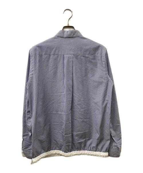 sacai（サカイ）sacai (サカイ) ドローコード付きストライプコットンシャツ ホワイト×ブルー サイズ:3の古着・服飾アイテム