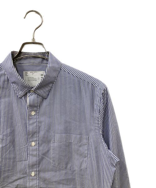 sacai（サカイ）sacai (サカイ) ドローコード付きストライプコットンシャツ ホワイト×ブルー サイズ:3の古着・服飾アイテム