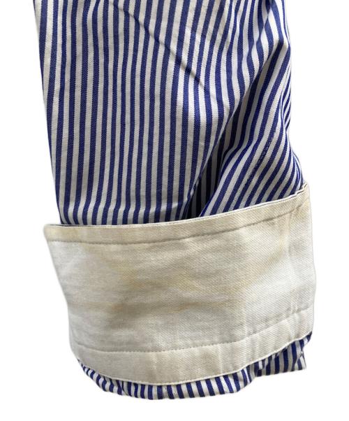 sacai（サカイ）sacai (サカイ) ドローコード付きストライプコットンシャツ ホワイト×ブルー サイズ:3の古着・服飾アイテム