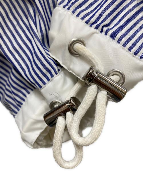 sacai（サカイ）sacai (サカイ) ドローコード付きストライプコットンシャツ ホワイト×ブルー サイズ:3の古着・服飾アイテム