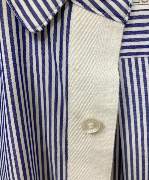 sacai（サカイ）sacai (サカイ) ドローコード付きストライプコットンシャツ ホワイト×ブルー サイズ:3の古着・服飾アイテム