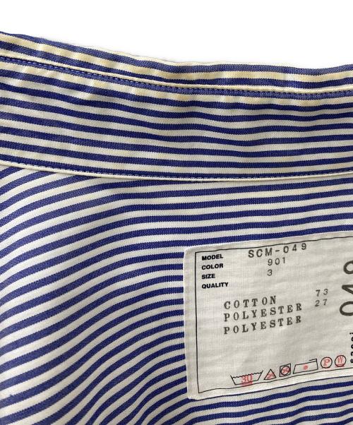 sacai（サカイ）sacai (サカイ) ドローコード付きストライプコットンシャツ ホワイト×ブルー サイズ:3の古着・服飾アイテム
