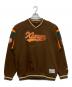 X-LARGE（エクストララージ）の古着「BASEBALL LOGO EMBROIDERED V NECK SWEATSHIRT」｜ブラウン