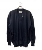 Maison Margielaメゾンマルジェラ）の古着「09AW ウールVネックニット」｜ブラック