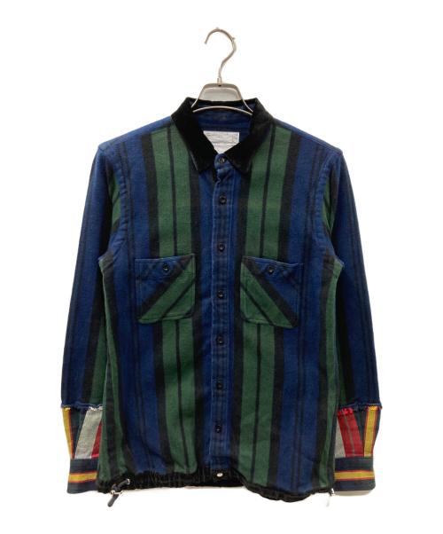 sacai（サカイ）sacai (サカイ) ドローストリングシャツ グリーン サイズ:2の古着・服飾アイテム