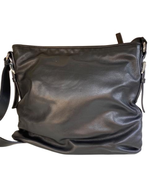 PRADA（プラダ）PRADA (プラダ) レザーショルダーバッグ ブラックの古着・服飾アイテム