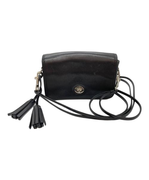 COACH（コーチ）COACH (コーチ) タッセル付き レザーターンロックショルダーバッグ ブラックの古着・服飾アイテム