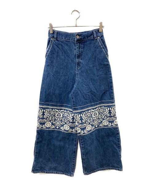 KIARIS VINTAGE（キアリズ ヴィンテージ）KIARIS VINTAGE (キアリズ ヴィンテージ) JOURNAL STANDARD (ジャーナルスタンダード) エンブロイダリーパンツ インディゴ サイズ:38の古着・服飾アイテム